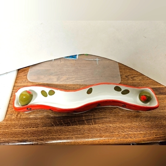 Vintage Ganz "Bella Casa" Ceramic Wave Olive Boat Server - Picture 1 of 15